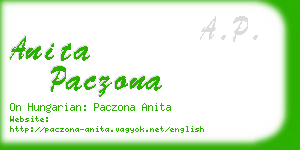 anita paczona business card